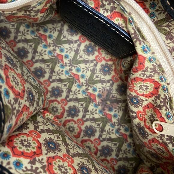 Vintage Y2K Fossil Black Leather Satchel Grunge Steampunk Whimsigoth - Picture 2 of 9